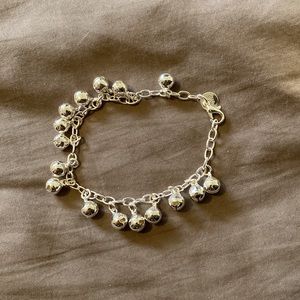 Never Worn 925 Sterling Silver Adjustable Bells Chain Bracelet/Anklet